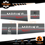 Outboard Marine Engine Stickers Kit Mariner 25 Hp Four Stroke Magnum