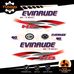 Kit d'autocollants pour moteur hors-bord Evinrude e-tec ho 40 Ch - B