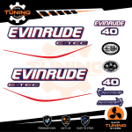 Kit Adesivi Motore Marino Fuoribordo Evinrude e-tec 40 cv - versione B