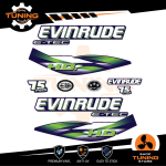 Kit d'autocollants pour moteur hors-bord Evinrude e-tec ho 75 Ch - B