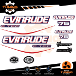 Kit Adesivi Motore Marino Fuoribordo Evinrude e-tec 75 cv - versione A