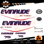 Kit d'autocollants pour moteur hors-bord Evinrude e-tec 75 Ch - B