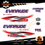 Outboard Marine Engine Stickers Kit Evinrude e-tec ho 115 Hp - A