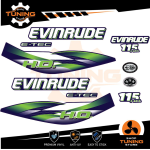 Outboard Marine Engine Stickers Kit Evinrude e-tec ho 115 Hp - C
