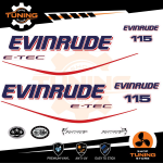 Kit d'autocollants pour moteur hors-bord Evinrude e-tec 115 Ch - A
