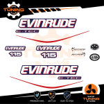 Kit Adesivi Motore Marino Fuoribordo Evinrude e-tec 115 cv - versione B