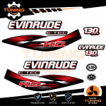 Kit Adesivi Motore Marino Fuoribordo Evinrude e-tec ho 130 cv - versione B