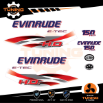 Kit d'autocollants pour moteur hors-bord Evinrude e-tec ho 150 Ch - A