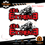 Kit Adesivi Fiancate Tuning Auto Fuoristrada Jeep EXTREME 4X4 cm 65x40 Vers A
