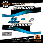 Kit de pegatinas para motores marinos Mercury 90 cv - Four Stroke AZUL CLARO