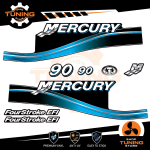 Kit d'autocollants pour moteur hors-bord Mercury 90 Ch - Four Stroke EFI BLEU