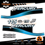 Kit d'autocollants pour moteur hors-bord Mercury 115 Ch - Four Stroke BLEU