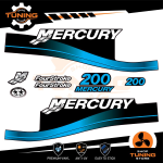 Kit d'autocollants pour moteur hors-bord Mercury 200 Ch - Four Stroke A