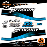 Outboard Marine Engine Stickers Kit Mercury 200 Hp - Saltwater A