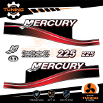 Outboard Marine Engine Stickers Kit Mercury 225 Hp - Four Stroke EFI RED