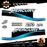 Kit de pegatinas para motores marinos Mercury 250 cv - Four Stroke AZUL