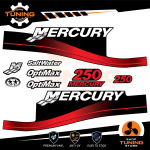 Outboard Marine Engine Stickers Kit Mercury 250 Hp - Optimax B