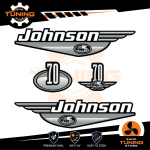 Outboard Marine Engine Stickers Kit Johnson 70 Hp - BOMBARDIER