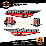 Outboard Marine Engine Stickers Kit Johnson 200 Hp Ocenapro - Mimetico C