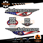 Kit d'autocollants pour moteur hors-bord Johnson 225 Ch Ocenapro - USA