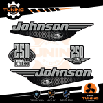 Kit d'autocollants pour moteur hors-bord Johnson 250 Ch Ocenapro - Carbon-Look A