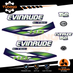 Kit d'autocollants pour moteur hors-bord Evinrude e-tec ho 150 Ch - C