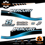 Outboard Marine Engine Stickers Kit Mercury 25 cv - versione Four Stroke BLU