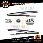 Kit d'autocollants pour moteur hors-bord Yamaha 40 Ch - Four Stroke F40 SILVER