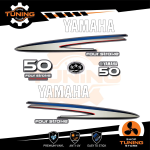 Outboard Marine Engine Stickers Kit Yamaha 50 Hp - Four Stroke F50 White