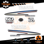 Kit d'autocollants pour moteur hors-bord Yamaha 60 Ch - Four Stroke F60 Blanche