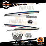 Outboard Marine Engine Stickers Kit Yamaha 80 Hp - Four Stroke F80 SILVER