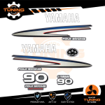 Outboard Marine Engine Stickers Kit Yamaha 90 Hp - Four Stroke F90 White
