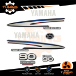 Outboard Marine Engine Stickers Kit Yamaha 90 Hp - Four Stroke F90 SILVER
