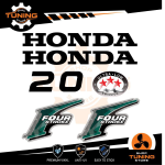 Outboard Marine Engine Stickers Decal Kit Honda 20 Hp Four Stroke - A
