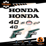 Kit d'autocollants pour moteur hors-bord Honda 40 Ch Four Stroke - B