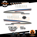 Outboard Marine Engine Stickers Kit Yamaha 100 Hp - Four Stroke F100 SILVER