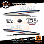 Kit Adesivi Motore Marino Fuoribordo Yamaha 150 cv - Four Stroke F150 BIANCO