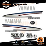 Outboard Marine Engine Stickers Kit Yamaha 200 Hp - Four Stroke F200 SILVER