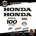Kit d'autocollants pour moteur hors-bord Honda 100 Ch Four Stroke - V-Tec