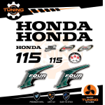 Outboard Marine Engine Stickers Decal Kit Honda 115 Hp Four Stroke - A