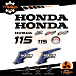 Kit d'autocollants pour moteur hors-bord Honda 115 Ch Four Stroke - B