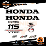 Kit d'autocollants pour moteur hors-bord Honda 115 Ch Four Stroke - V-Tec