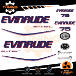 Outboard Marine Engine Stickers Kit Evinrude e-tec 75 Hp - D