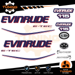 Kit d'autocollants pour moteur hors-bord Evinrude e-tec 115 Ch - D