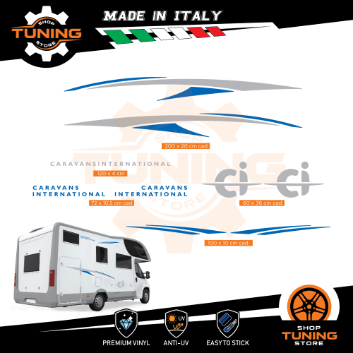 Kit Decalcomanie Adesivi Stickers Camper Caravans-International - versione L