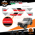 Car Stickers Kit Decals Suzuki Samurai Rosso Quadrati 4x4
