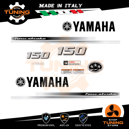 Prodotto: Yamaha_150_FourStroke - Kit Adesivi Motore Marino Fuoribordo  Yamaha 150 cv - Four Stroke F150D - OraInkJet
