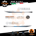 Outboard Marine Engine Stickers Kit Yamaha 25 cv - Four Stroke F25 WHITE