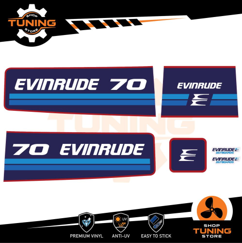Prodotto: Evinrude_70 - Kit Adesivi Motore Marino Fuoribordo Evinrude 70 cv  2 Tempi - OraInkJet