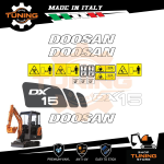 Work Vehicle Stickers Doosan excavator DX15